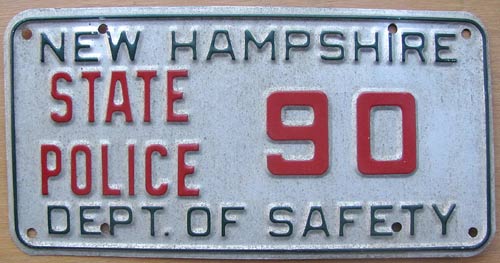 New Hampshire police license plate