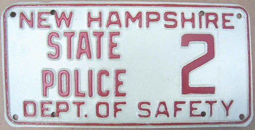 New Hampshire police license plate