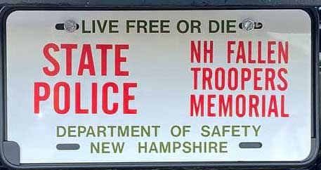 New Hampshire police license plate