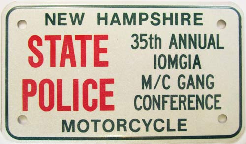 New Hampshire police license plate