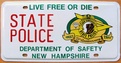 New Hampshire police license plate