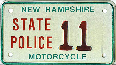 New Hampshire police license plate