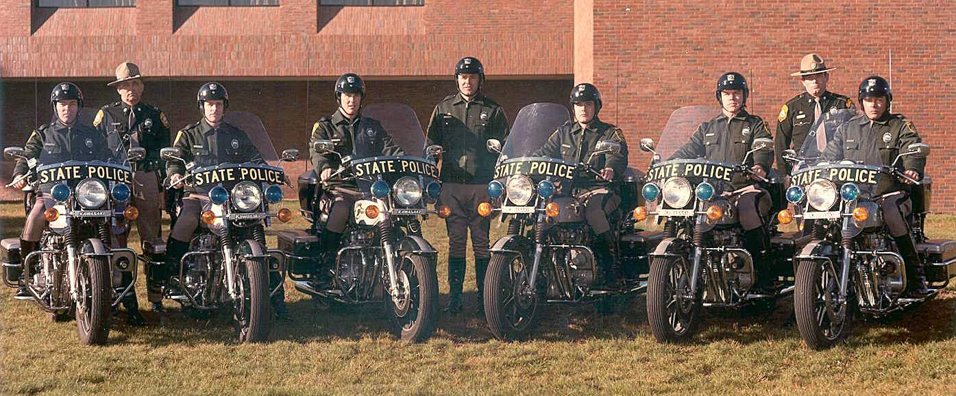 New Hampshire police officers and motorcycles