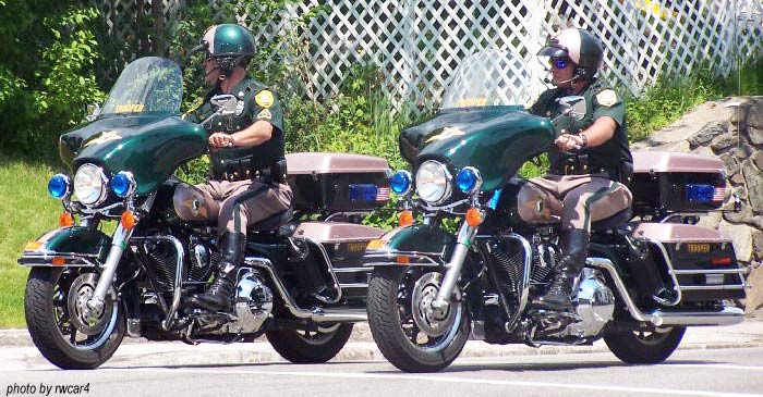 New Hampshire police officers and motorcycles