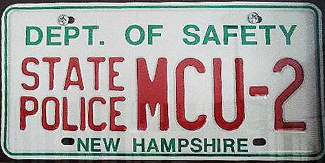 New Hampshire police license plate