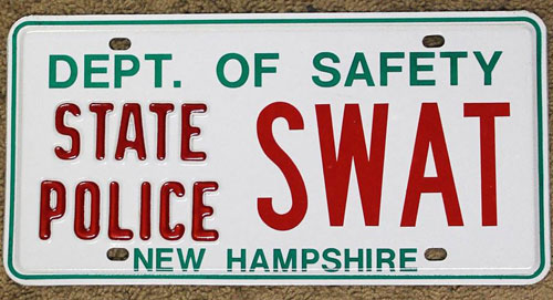 New Hampshire police license plate