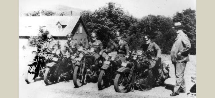 New Hampshire police officers and motorcycles