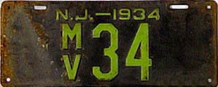 New Jersey license plate image