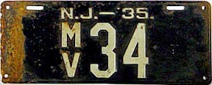 New Jersey license plate image