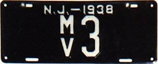 New Jersey license plate image