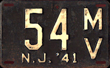 New Jersey license plate image