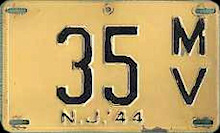 New Jersey license plate image