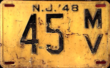 New Jersey license plate image