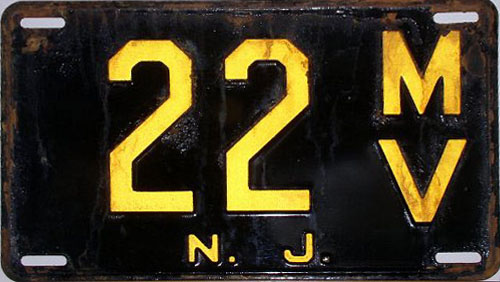 New Jersey license plate image