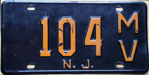 New Jersey license plate image