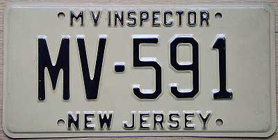 New Jersey license plate image