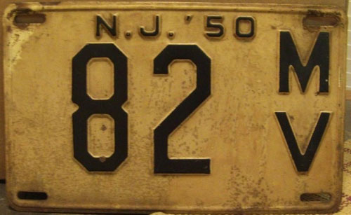 New Jersey license plate image