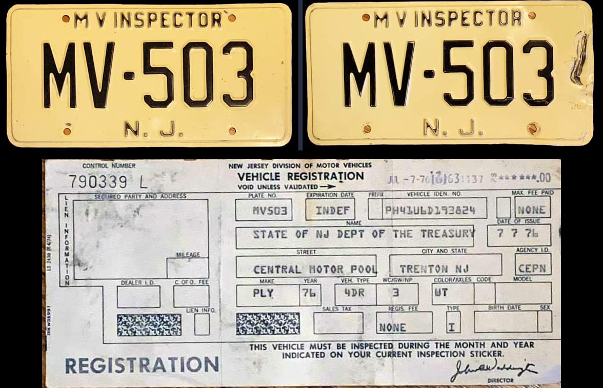 New Jersey license plate image