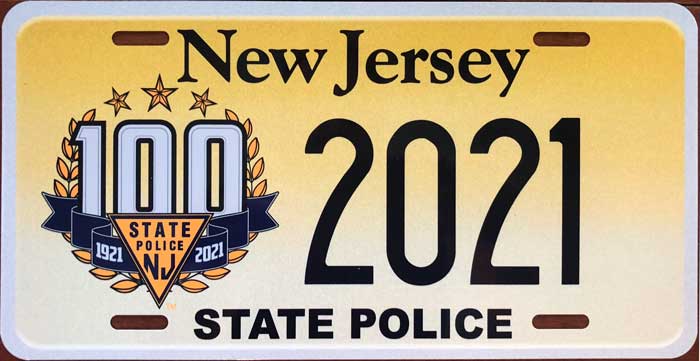 New Jersey license plate image