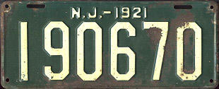 New Jersey license plate image