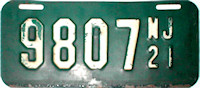 New Jersey license plate image