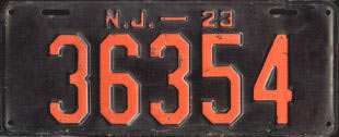 New Jersey license plate image