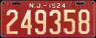 New Jersey license plate image