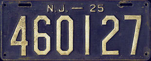 New Jersey license plate image