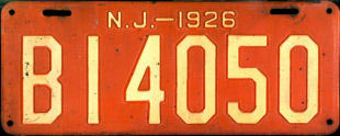 New Jersey license plate image