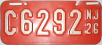 New Jersey license plate image