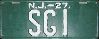 New Jersey license plate image