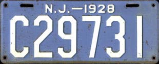 New Jersey license plate image