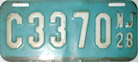 New Jersey license plate image