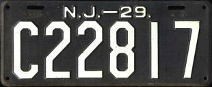 New Jersey license plate image