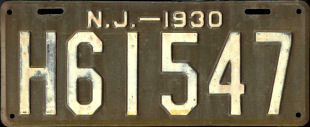 New Jersey license plate image