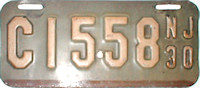 New Jersey license plate image