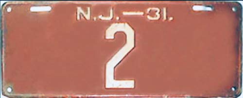 New Jersey license plate image