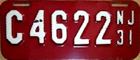 New Jersey license plate image