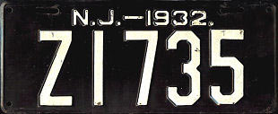 New Jersey license plate image