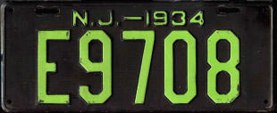 New Jersey license plate image