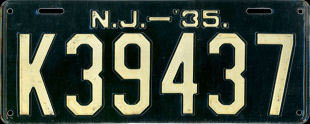 New Jersey license plate image