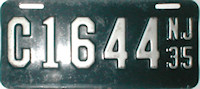 New Jersey license plate image