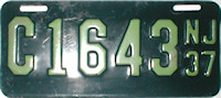 New Jersey license plate image