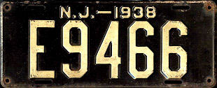 New Jersey license plate image