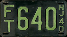 New Jersey license plate image