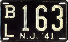 New Jersey license plate image