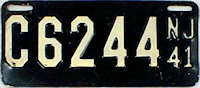 New Jersey license plate image