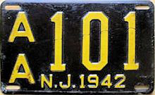 New Jersey license plate image