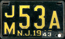 New Jersey license plate image