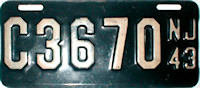 New Jersey license plate image